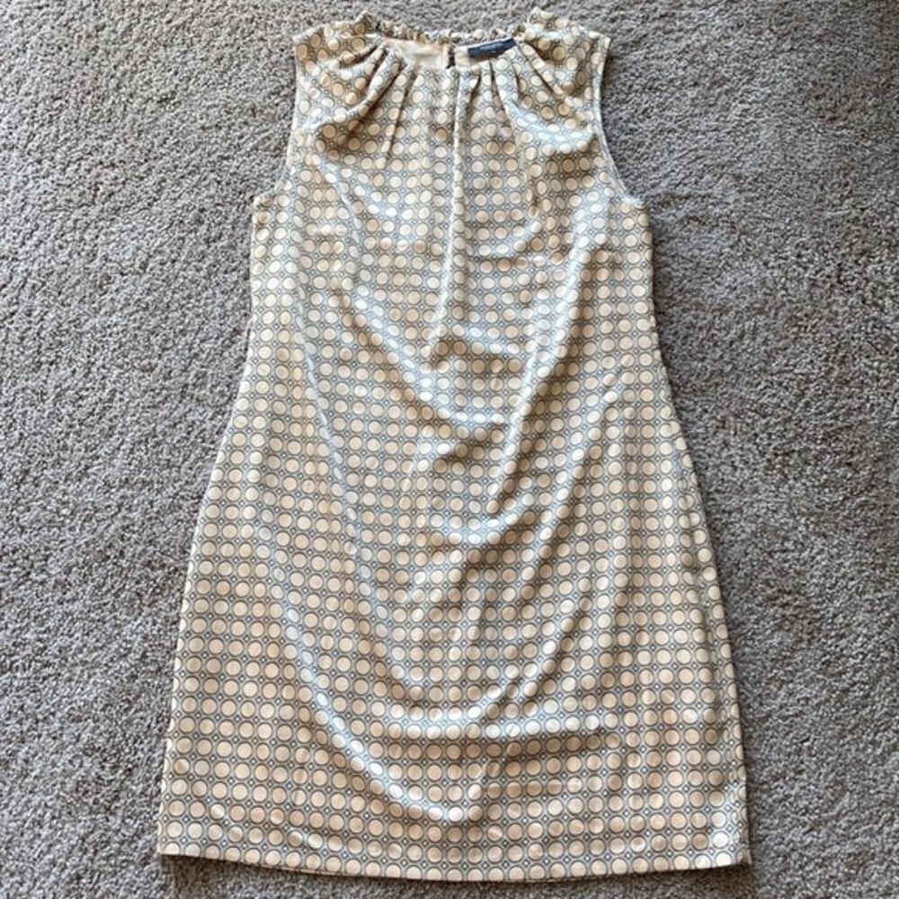Manguun Collection Retro Dot Shift Silky Dress Size US 6 UK 38 Peach Color